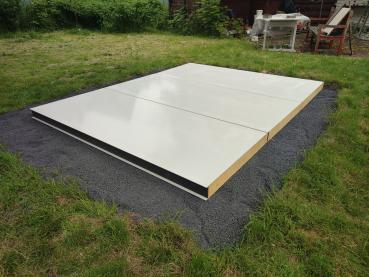 Pool Bodenplatte aus ISO Fertigelementen, rückbaubar